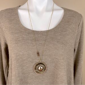 Velvet Faceted Bead Wire Long Necklace & Earring Set NEW